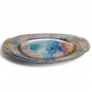 Oneida Community Grosvenor Bread Tray Antique Silver Plated Under Plate 1921 VTG